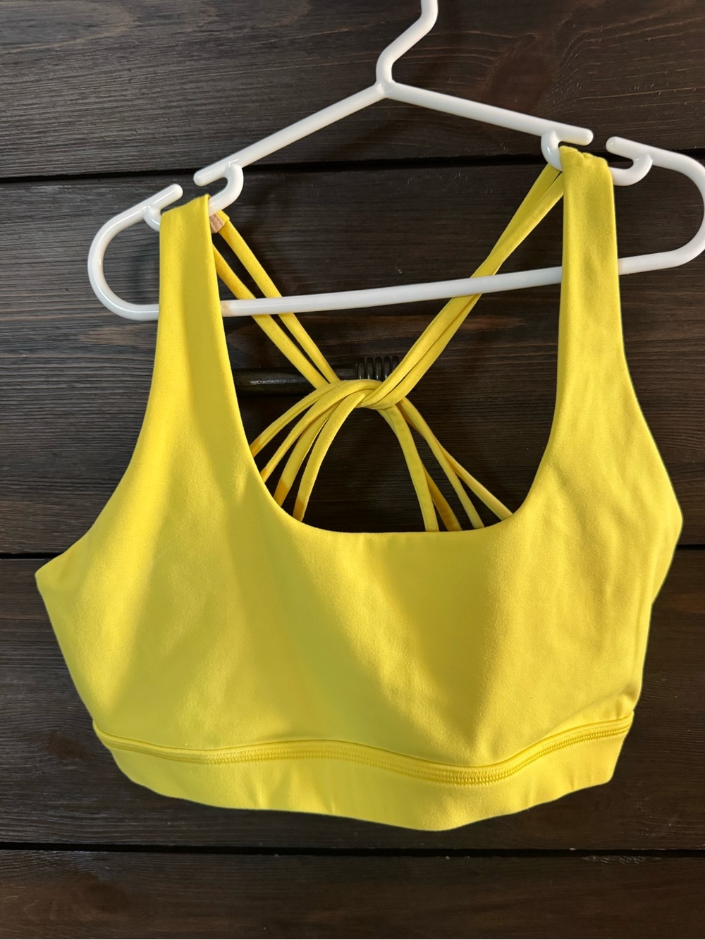 Yellow Strappy Back Bralette - Women's Sports Bra